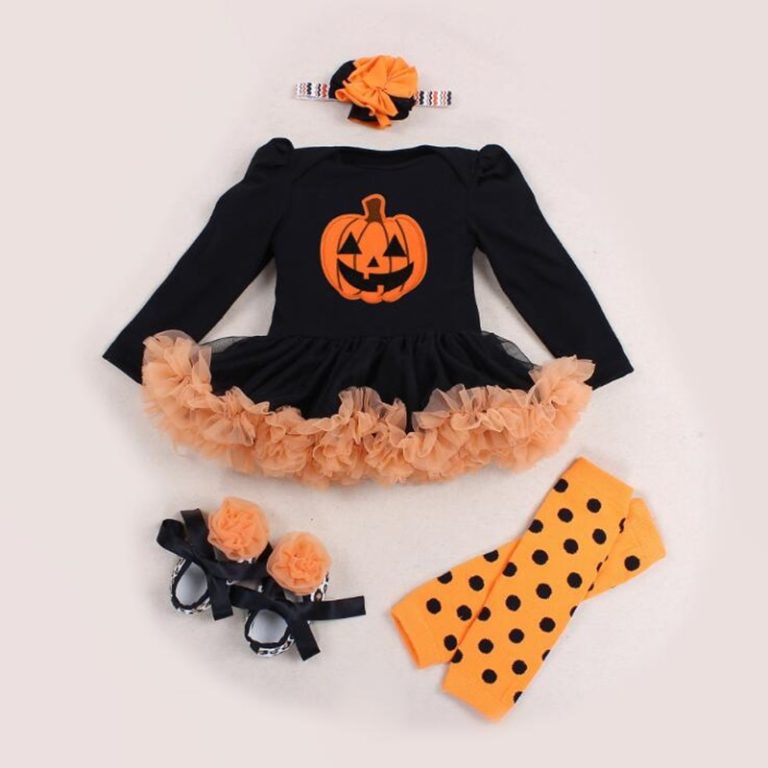 Costume Citrouille Halloween Bébé - Déguisement Unisexe Avec Gilet, Chapeau Et Chaussons