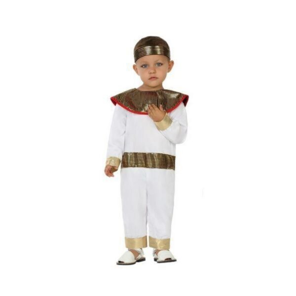 Déguisement pour Bébés Égyptien, avec accessoires complet. Porté par un petit garçon.