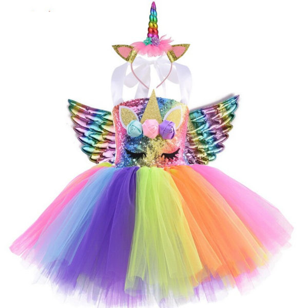 Déguisement enfant robe tutu licorne arc-en-ciel Déguisement Animaux Déguisement Licorne