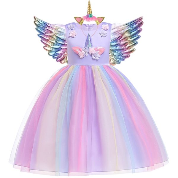 Déguisement pour filles licorne robe jaune Déguisement Animaux Déguisement Licorne
