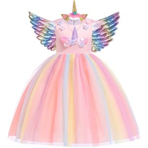 Déguisement pour filles licorne robe jaune Déguisement Animaux Déguisement Licorne