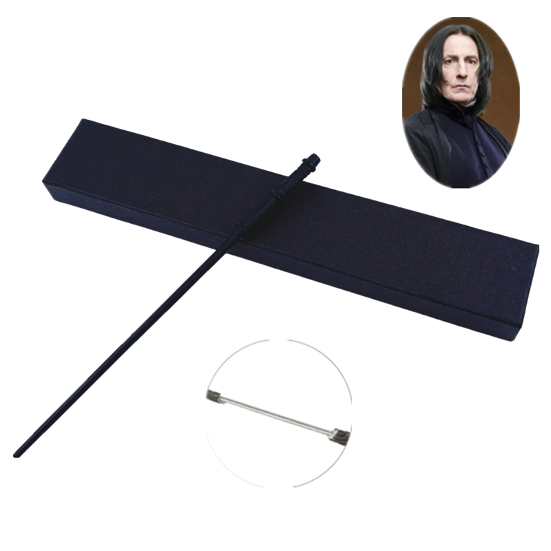 Baguette de Severus Rogue noir en bois, avec son portrait en haut à droite de l'image