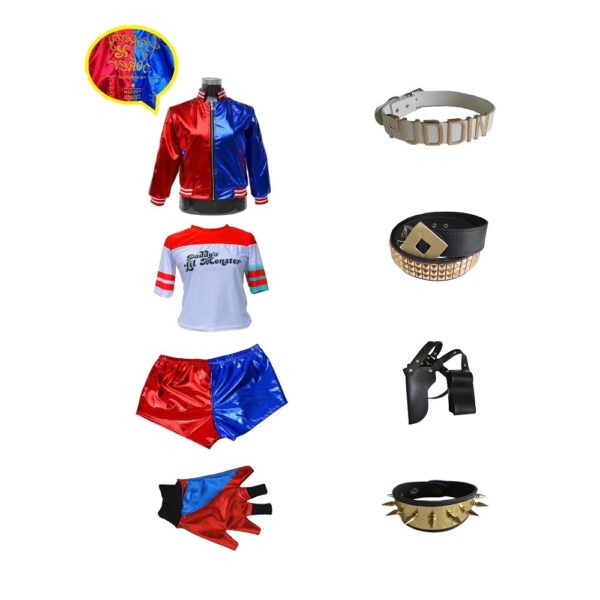 Costume Harley Quinn 8 pièces Déguisement Harley Quinn Déguisement Film