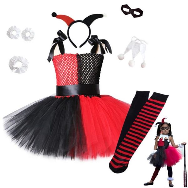 Costume Harley Quinn Arlequin 6 éléments et chaussettes Déguisement Film