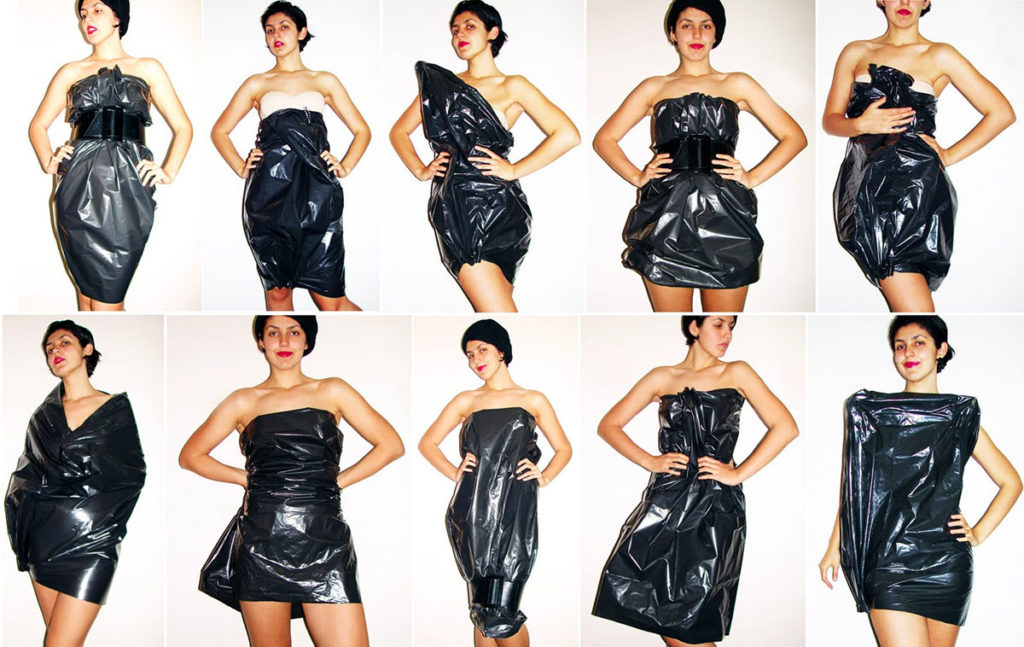 Une robe en sacs-poubelles : la poubelle robe