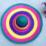 Chapeaux de paille à bords colorés style mexicain Déguisement Historique Déguisement Mexicain