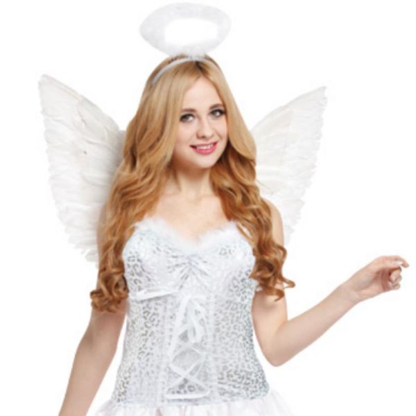 Costume cosplay d’ange blanc pour femmes Déguisement Fantastique Déguisement Fée