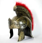 Casque guerrier Romain avec plume rouge Déguisement Historique Déguisement Romain