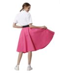 Mi-longue jupe rose évasée motif caniche pour femme Déguisement Fantastique