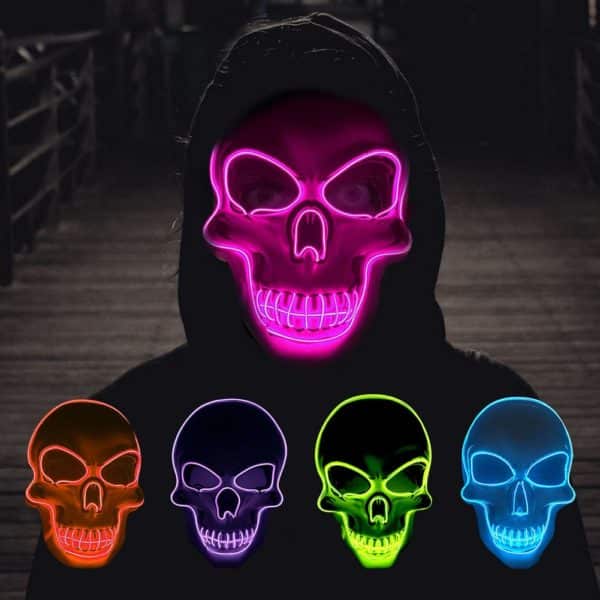masque halloween led tete de mort