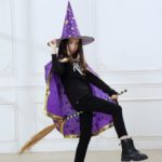 Cape de sorcière avec chapeau pointu pour enfants Déguisement Fantastique Déguisement Sorcière