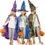 Cape de sorcière avec chapeau pointu pour enfants Déguisement Fantastique Déguisement Sorcière