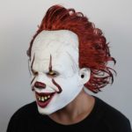 Masque clown tueur avec yeux rouges LED Accessoires Déguisement Halloween