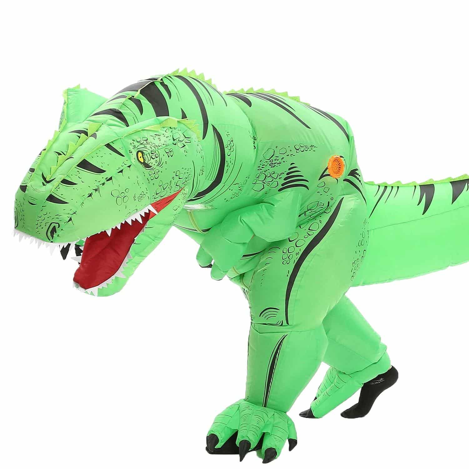 Costume de dinosaure gonflable T-rex Vert pour adulte - Déguisement Mania