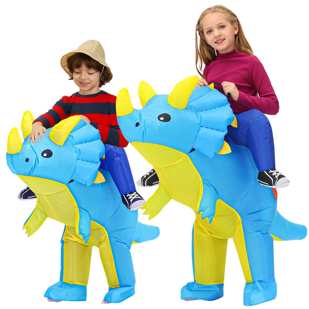 Costume de dinosaure gonflable Triceratops bleu pour enfants 35182 do7qmg
