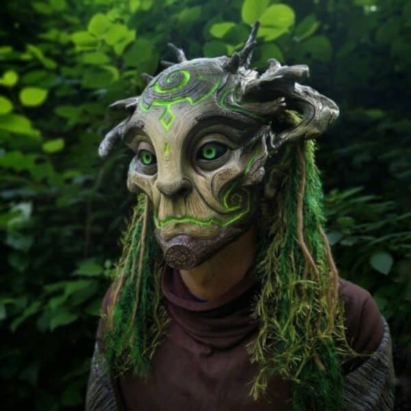 Masque fantôme vert forêt pour Halloween 35601 hh6d06
