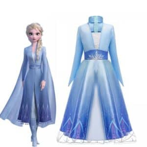 Déguisement Reine des Neiges Elsa pour filles avec un fond blanc