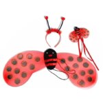 Ensemble d'accessoires coccinelle composé d'ailes, un serre-tête antennes et une baguette