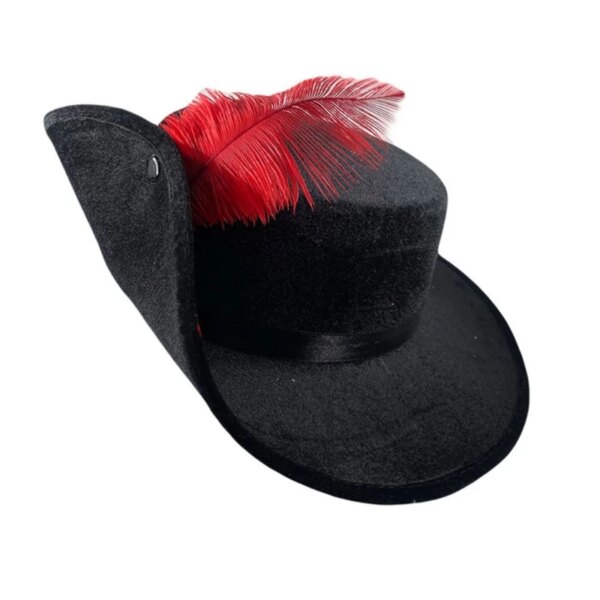 Chapeau Mousquetaire Plume avec un fond blanc