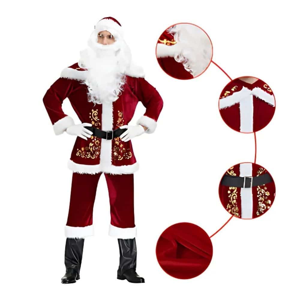 Déguisement de Père Noël avec motifs dorés – Image 5