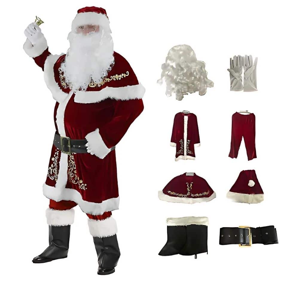Déguisement de Père Noël avec motifs dorés – Image 2
