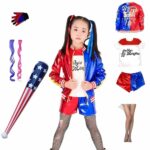 Déguisement Harley Quinn pour enfant sur fond blanc