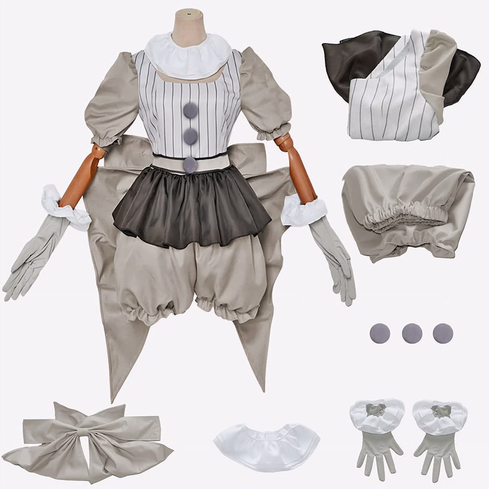 Déguisement clown Ça pour femme Halloween avec grand noeud – Image 3