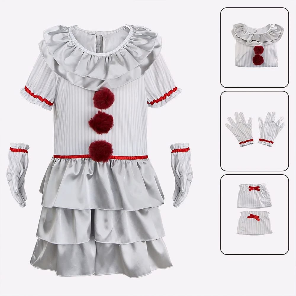 Déguisement clown Ça Halloween fidèle à l'original pour fille – Image 3
