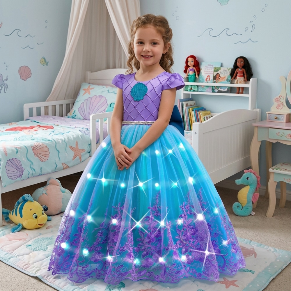 The little Mermaid Princess Ariel costume green Ariel dress Cosplay Costume