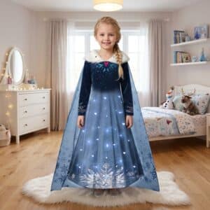 Robe Déguisement Elsa La reine des neiges Disneyland Disney taille 6 ans bleu strass Robe Déguisement Elsa La reine des neiges Disneyland Disney taille 6 ans bleu strass
