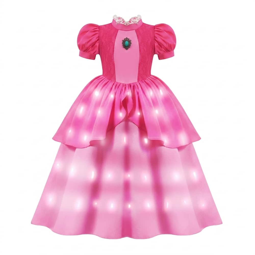 Robe princesse LED déguisement Princesse Peach Mario – Image 4
