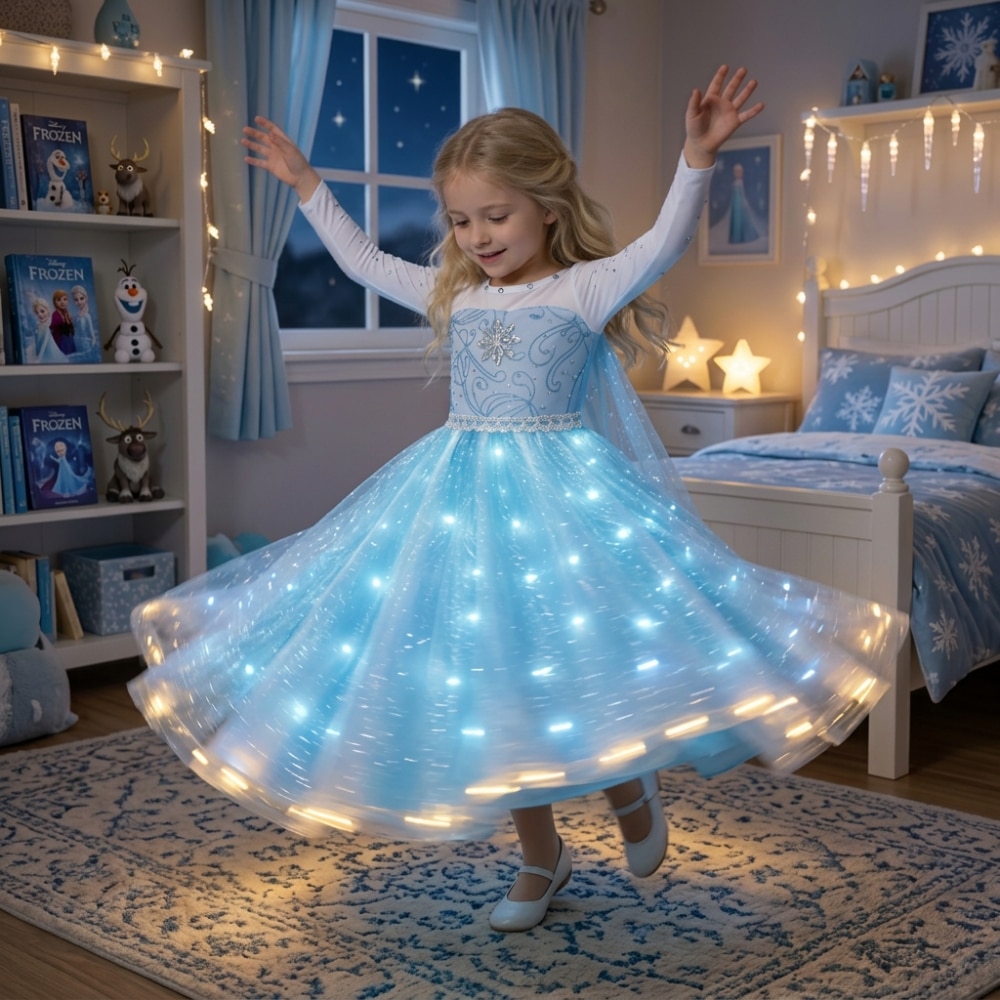 Robe princesse LED set complet déguisement Reine des Neiges – Image 3