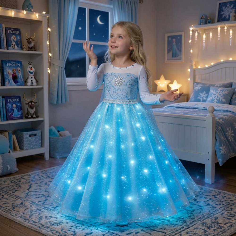 Robe princesse LED set complet déguisement Reine des Neiges – Image 2